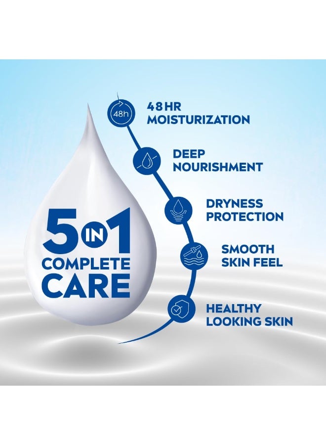 نيفيا لوشن الجسم نيفيا كاكاو المغذي بسعة 200 مل مع سيروم الترطيب العميق | ترطيب يدوم 48 ساعة | غني بزبدة الكاكاو وزيت جوز الهند | تركيبة غير دهنية لبشرة صحية المظهر | مناسب للبشرة شديدة الجفاف (عبوة من قطعتين) - Image 3